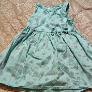 Charming Polka Dot Kids Dress in Mint Green